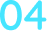 Blue number 04 on black background
